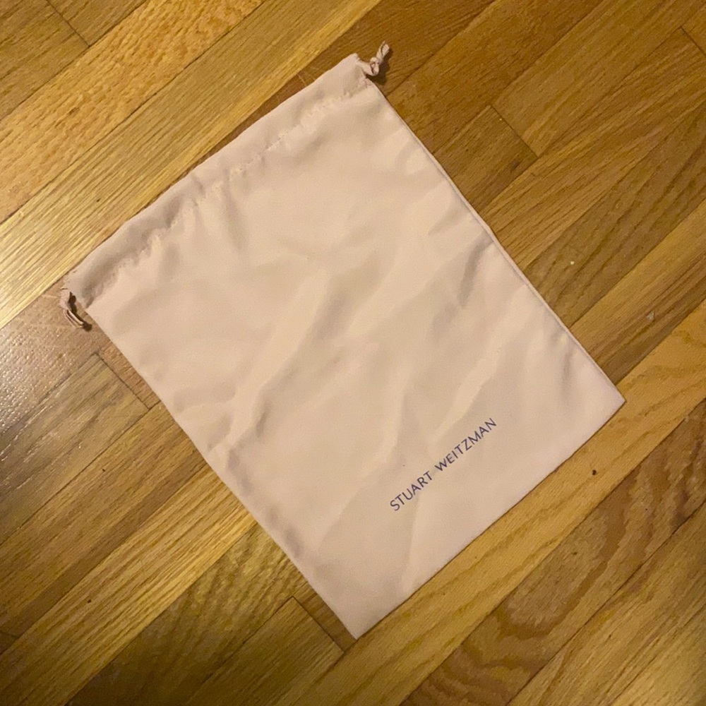 Stuart Weitzman Cream Drawstring Shoe Dust Bag - image 1